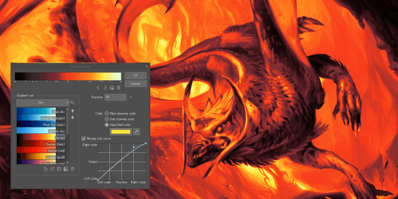 Gradient Maps - Clip Studio Paint features