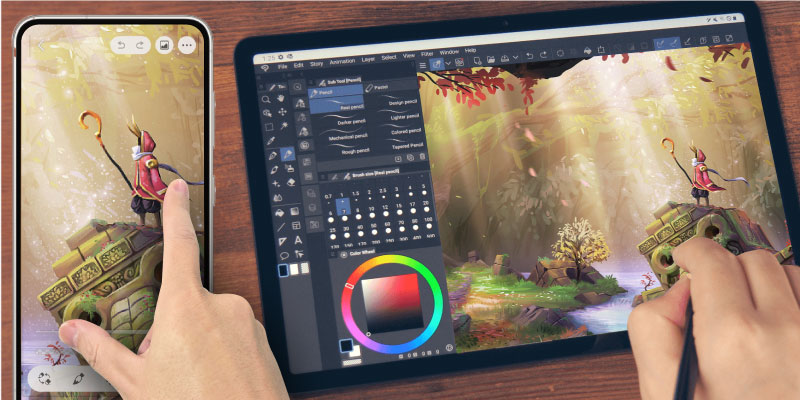 Available for smartphones & tablets - Clip Studio Paint