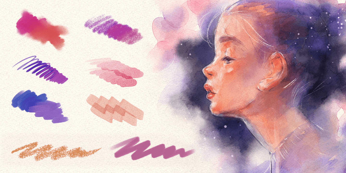 Paint Brushes, Artist Tools for Drawing on Textured Pink