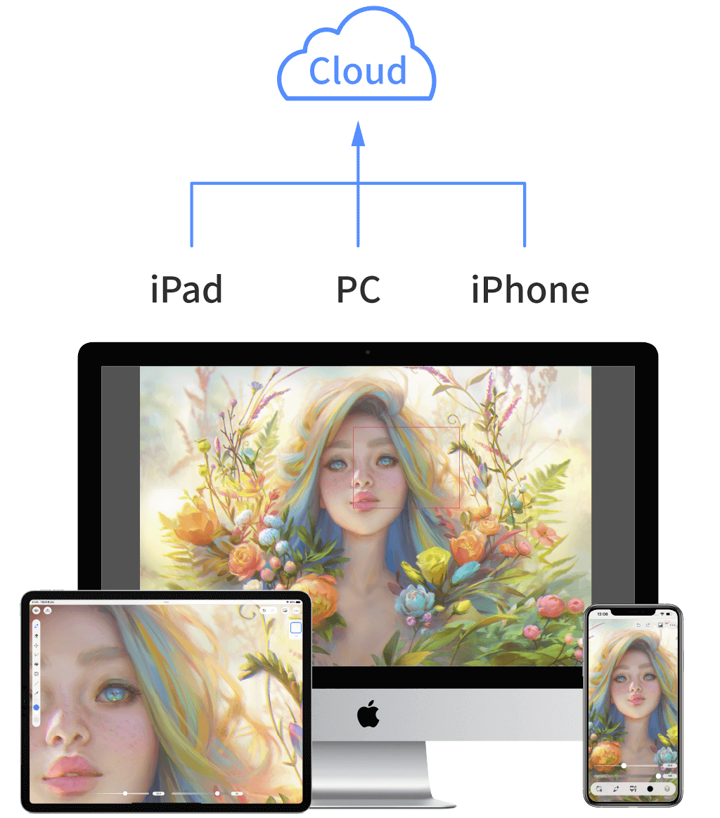 CLIP STUDIO PAINT for iPhoneでもパソコン同様に制作できます