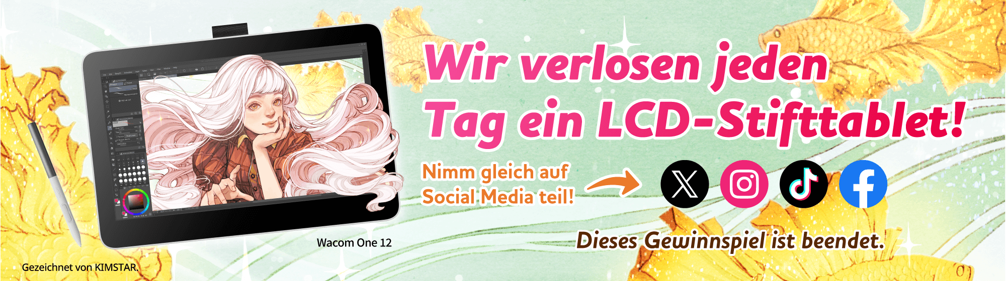 Gewinne täglich ein Wacom One 12! Nimm gleich auf Social Media teil!