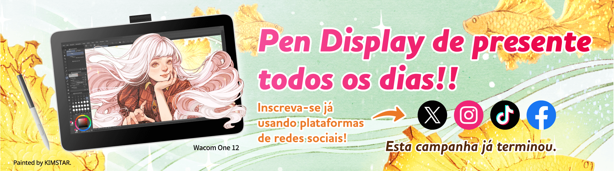 Oferta diária Wacom One 12! Inscreva-se já usando plataformas de redes sociais!