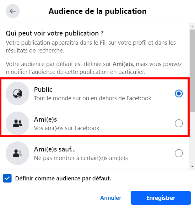 Exemple de participation sur Facebook