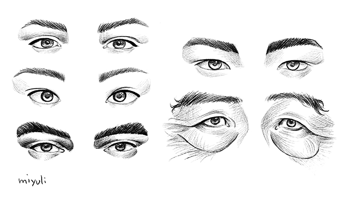 32 eye drawings... Trying to practice facial features. Are these sketches/renders  look fine? Would appreciate any feedback! : r/learnart