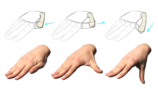 This tutorial shows how to draw different hand poses. The examples