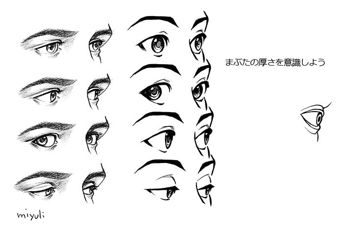 キャラクターを表情豊かにする 立体的な目の描き方講座 イラスト