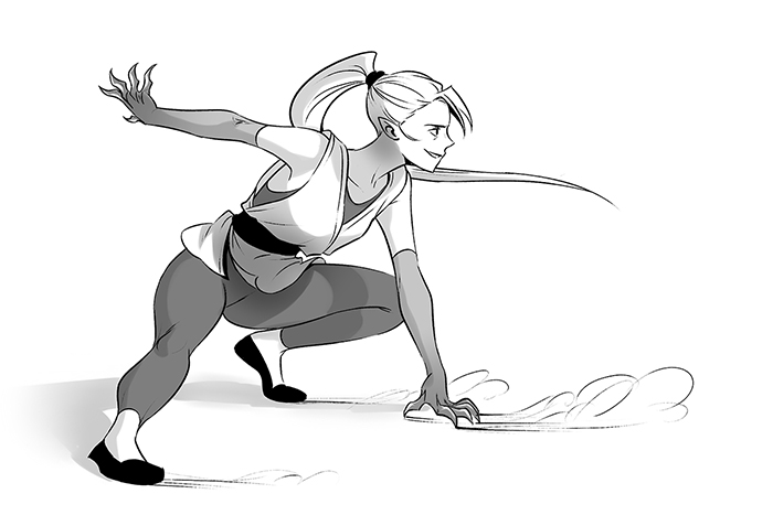 Female Action Poses Drawing Art - Drawing Skill