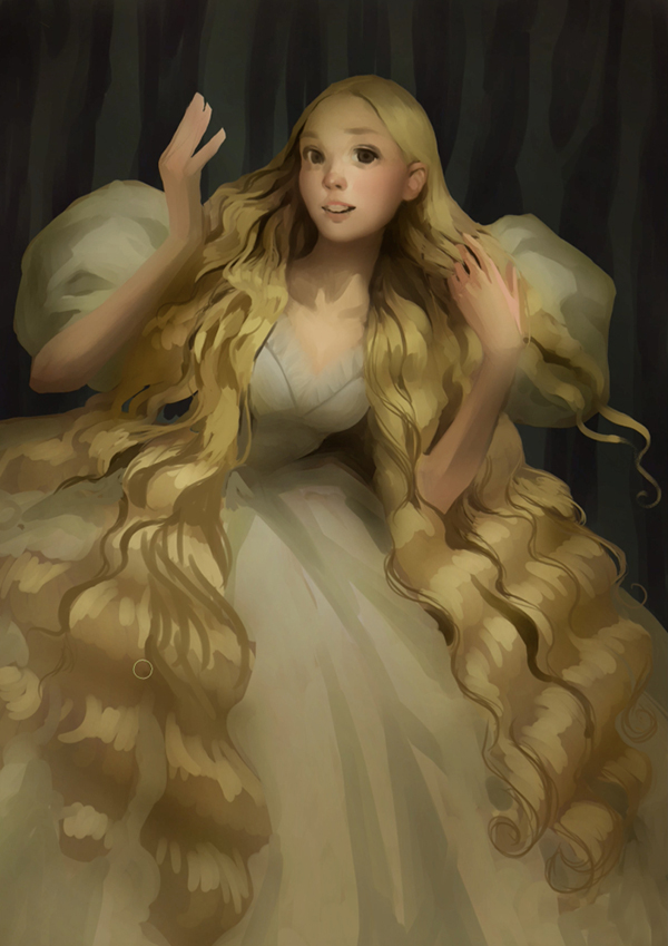 Isolated of fairy with long hair Royalty Free Vector Image