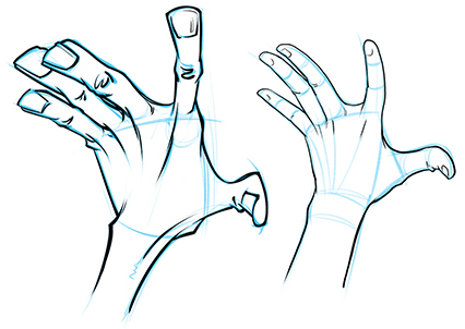 cartoon human hands