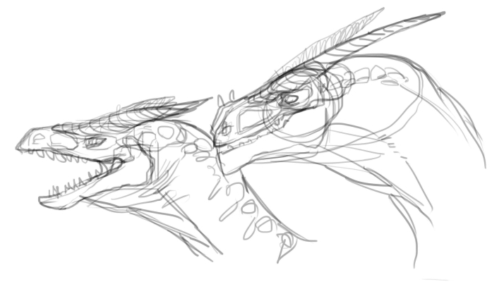awesome dragon head drawing