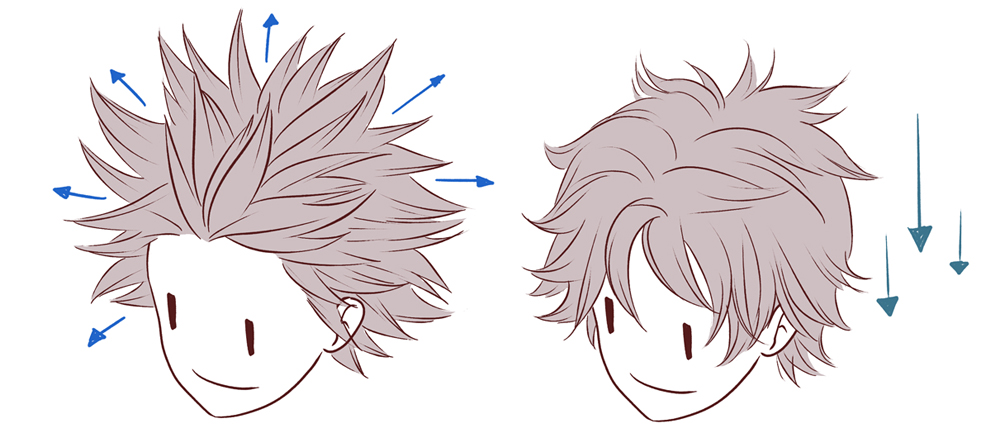 anime boy drawing hair