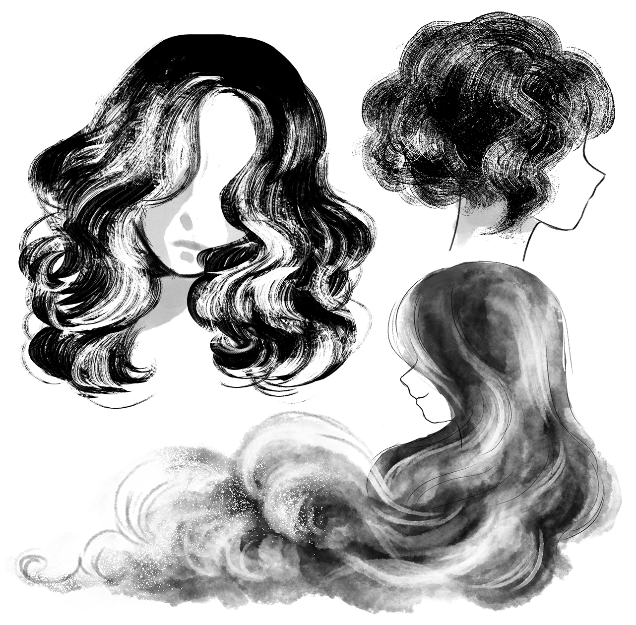 髪形も髪質も自由自在 立体を意識した髪の描き方 イラスト マンガ描き方ナビ
