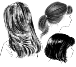 Easy Step How to Draw Hair - Combes Onighortare