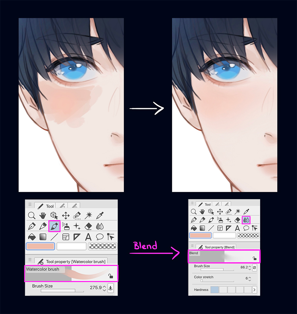 Anime Skin Tutorial Makeup Light Colour Tones Skin Tutorial 1 by  IntrinsicKayleigh  Make better art  CLIP STUDIO TIPS