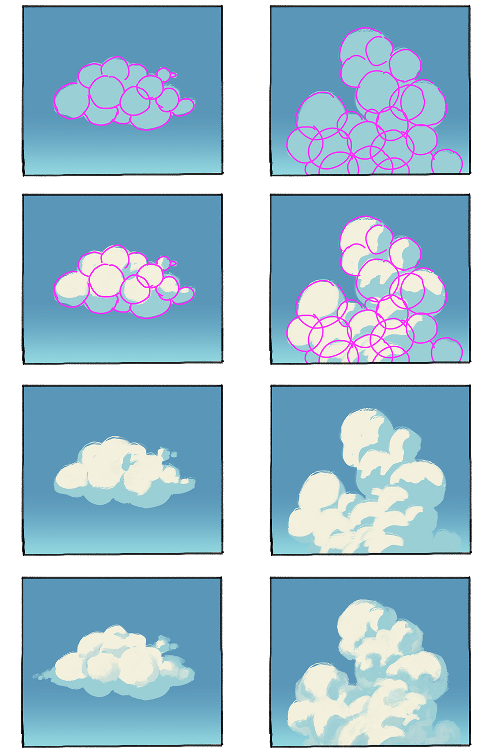 how to draw clouds