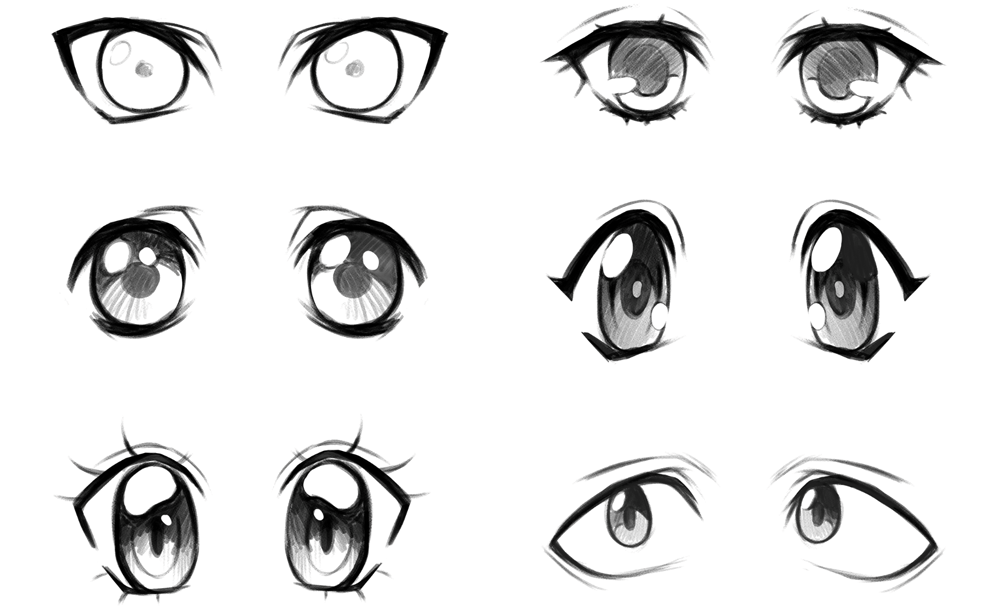 How to draw Anime Eyes  Step by Step  Pencil sketch Tutorial for  beginners  Manga eyes drawing  YouTube