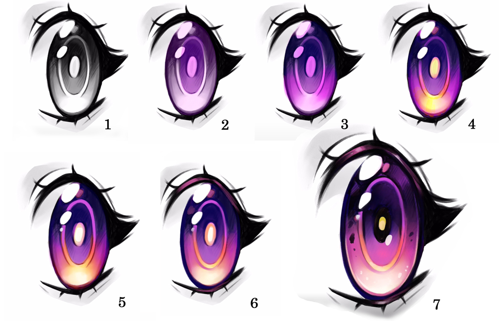 Anime Eyes. Human eyes closeup. Beautiful big cartoon eyes. Illustration  Stock Illustration | Adobe Stock