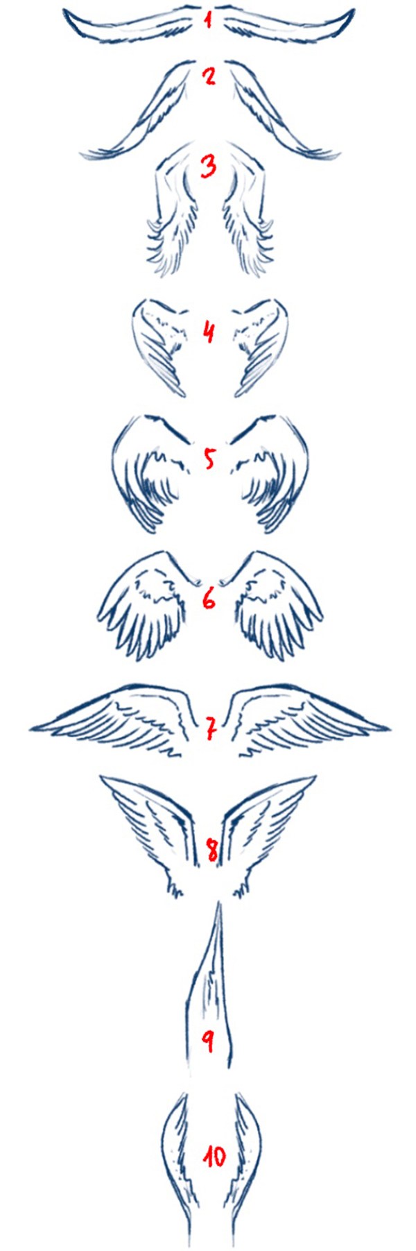 How To Draw Chibi Demon Wings, Step by Step, Drawing Guide, by