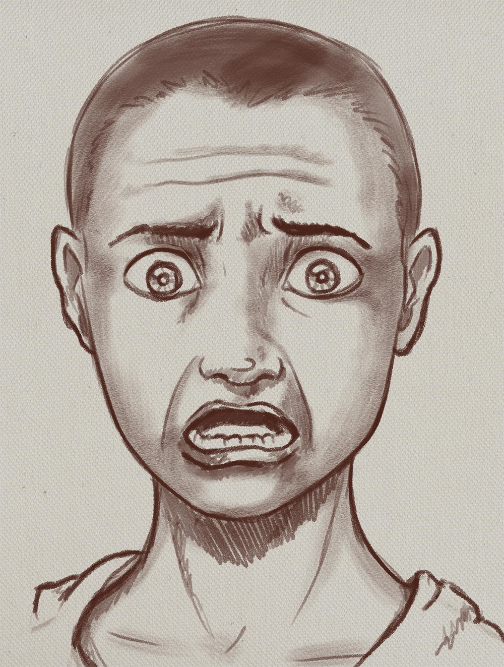 scared expression drawing