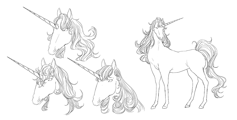 You can highlight the unicorn's elegance, by adding a voluminous mane, similar to how you would draw elegant human hair