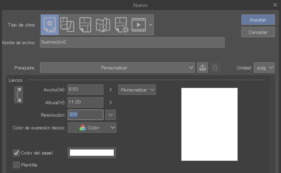 clip studio paint tutorial nuevo documento 